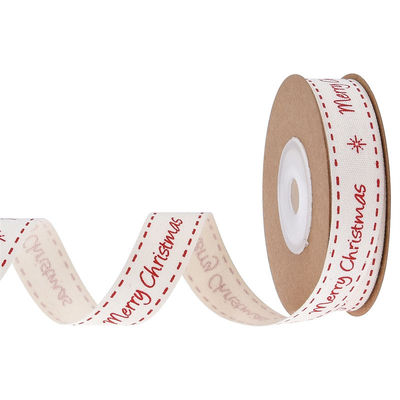 15 mm * 3y kerstcadeau lint gedrukt wit katoen lint voor cadeautjes