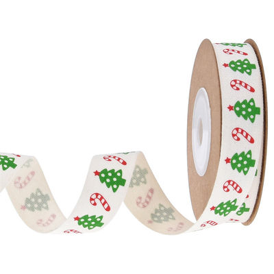 15 mm * 3y kerstcadeau lint gedrukt wit katoen lint voor cadeautjes