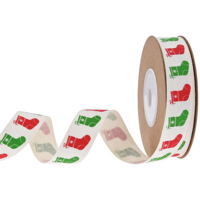 15 mm * 3y kerstcadeau lint gedrukt wit katoen lint voor cadeautjes