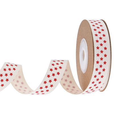 15 mm * 3y kerstcadeau lint gedrukt wit katoen lint voor cadeautjes