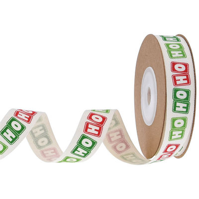 15 mm * 3y kerstcadeau lint gedrukt wit katoen lint voor cadeautjes