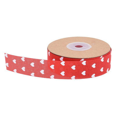 25mm*10y Printed Burlap Ribbon Custom Printed Ribbon By The Yard