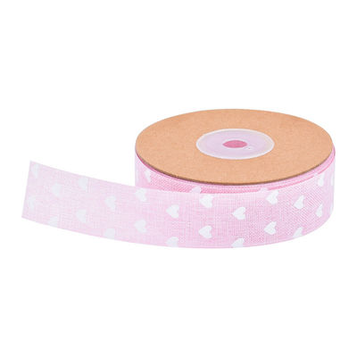 25mm*10y Printed Burlap Ribbon Custom Printed Ribbon By The Yard