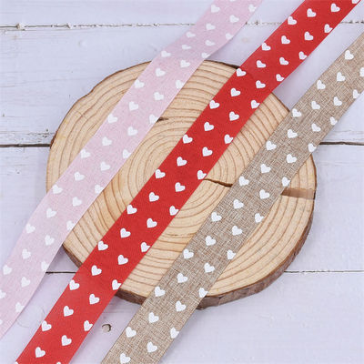 25mm*10y Printed Burlap Ribbon Custom Printed Ribbon By The Yard