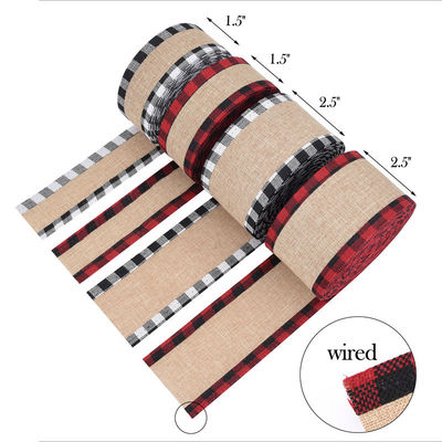 40 mm &amp; 63 mm*10y Jute Gattice Ribbon Biodegradable Gattice Burlap Ribbon