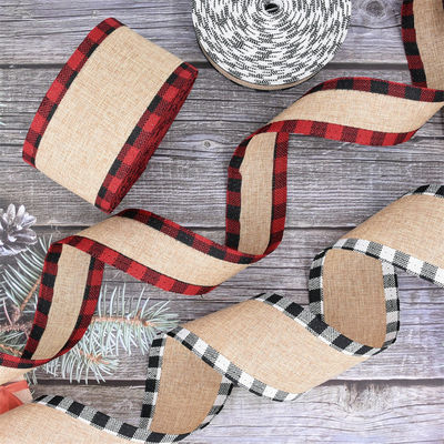 40 mm &amp; 63 mm*10y Jute Gattice Ribbon Biodegradable Gattice Burlap Ribbon