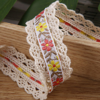 2.5cm kanten van kanten van floroal jacquard lint cadeau verpakking polyester lint voor verpakking