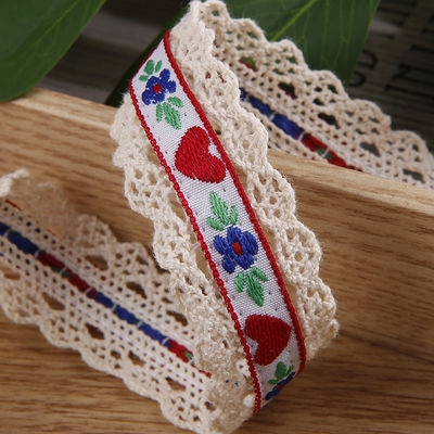 2.5cm kanten van kanten van floroal jacquard lint cadeau verpakking polyester lint voor verpakking