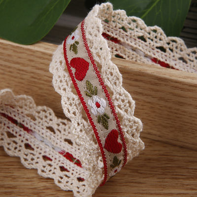 2.5cm kanten van kanten van floroal jacquard lint cadeau verpakking polyester lint voor verpakking