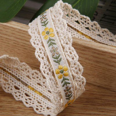2.5cm kanten van kanten van floroal jacquard lint cadeau verpakking polyester lint voor verpakking