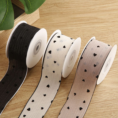 3 kleuren gestreept lint 40mm hart gedrukt polyester lint OEM Eco Friendly