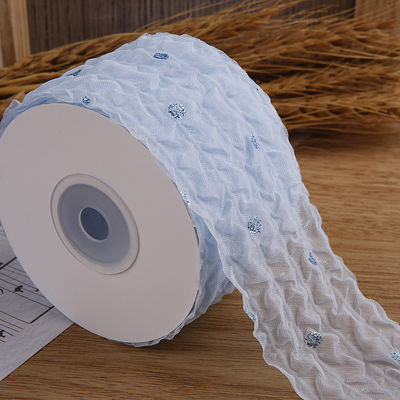 50mm Organza Ribbon met Dot Pattern Gold Foil Printed Polyester Organza Ribbon OEM Eco Friendly