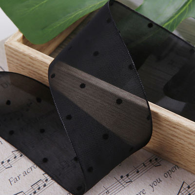 25 mm-50 mm organza lint met puntpatroon Printed Polyester Organza lint OEM Eco Friendly