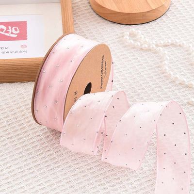 4cm*18m Schitterend Diamant Polyester Organza Ribbon High Quality Gift Ribbon