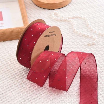 4cm*18m Schitterend Diamant Polyester Organza Ribbon High Quality Gift Ribbon