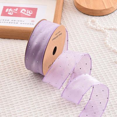 4cm*18m Schitterend Diamant Polyester Organza Ribbon High Quality Gift Ribbon