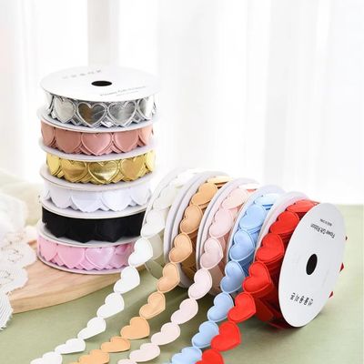1.5cm*9m 2.5cm*9m Hartvorm Valentijnsdag Polyester Gift Ribbon Voor Luxe Gift Packaging