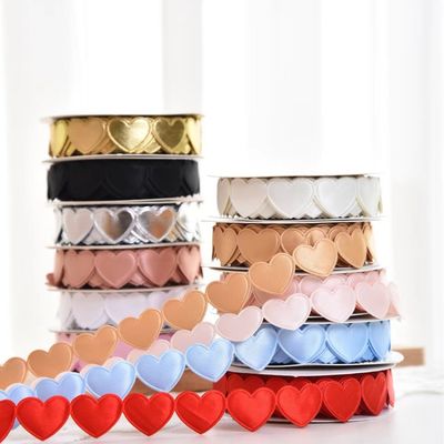 1.5cm*9m 2.5cm*9m Hartvorm Valentijnsdag Polyester Gift Ribbon Voor Luxe Gift Packaging