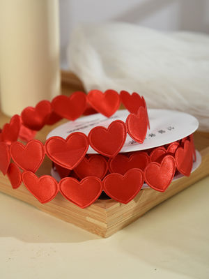 1.5cm*9m 2.5cm*9m Hartvorm Valentijnsdag Polyester Gift Ribbon Voor Luxe Gift Packaging