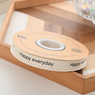 13mm logo katoen lint literair vers bloem boeket taart decoratie cadeau doos lint zelfstandig materiaal verpakkings lint