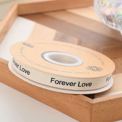 13mm logo katoen lint literair vers bloem boeket taart decoratie cadeau doos lint zelfstandig materiaal verpakkings lint