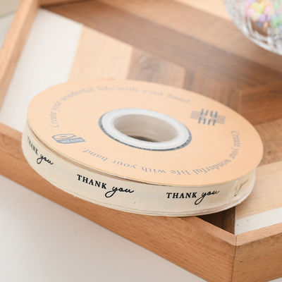 13mm logo katoen lint literair vers bloem boeket taart decoratie cadeau doos lint zelfstandig materiaal verpakkings lint
