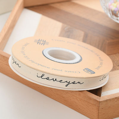 13mm logo katoen lint literair vers bloem boeket taart decoratie cadeau doos lint zelfstandig materiaal verpakkings lint