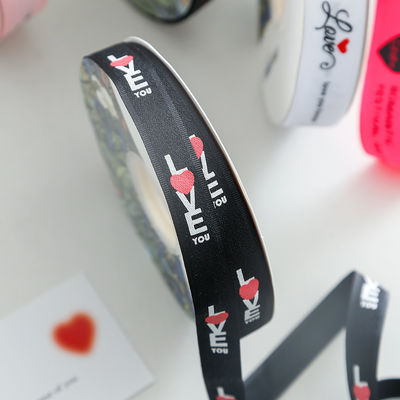 2.5cm*36m Valentijnsdag gedrukt lint voor cadeaubon Pakket