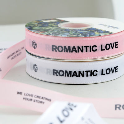 2.5cm*36m Valentijnsdag gedrukt lint voor cadeaubon Pakket