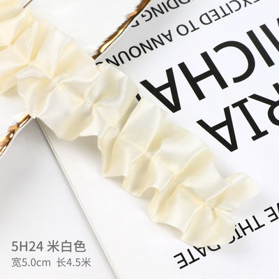 4.0cm*4.5m Wrinkled Edge Polyester Ribbon Voor Bloemenverpakking