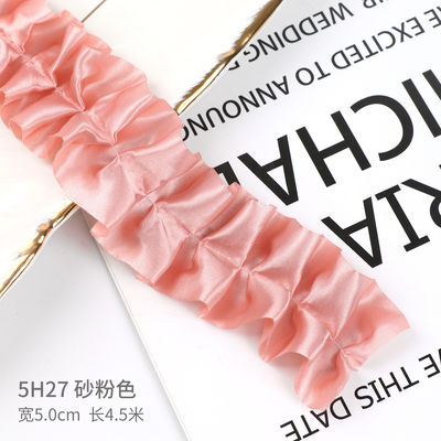 4.0cm*4.5m Wrinkled Edge Polyester Ribbon Voor Bloemenverpakking