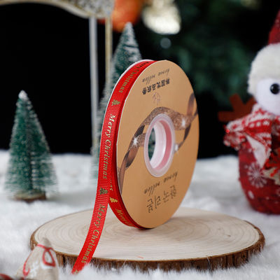1cm*45m Kerstdrukt lint voor cadeauverpakkingen en kleding accessoires