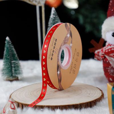 1cm*45m Kerstdrukt lint voor cadeauverpakkingen en kleding accessoires