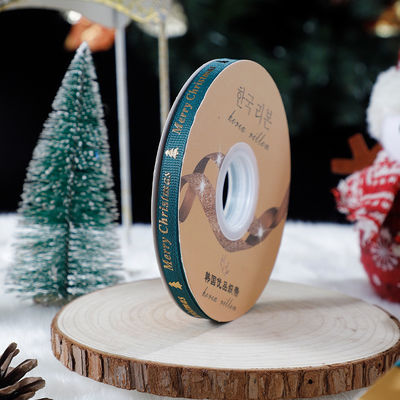 1cm*45m Kerstdrukt lint voor cadeauverpakkingen en kleding accessoires