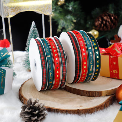 1cm*45m Kerstdrukt lint voor cadeauverpakkingen en kleding accessoires