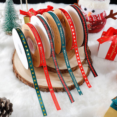 1cm*45m Kerstdrukt lint voor cadeauverpakkingen en kleding accessoires