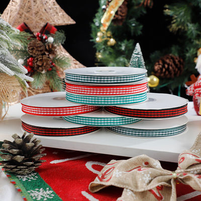 1cm*45m Kerstdrukt lint voor cadeauverpakkingen en kleding accessoires