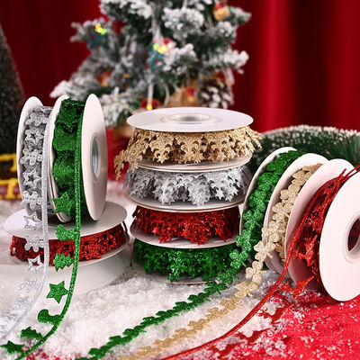 3cm*5y Ultrasone kerststrook voor cadeauverpakkingen en kleding accessoires