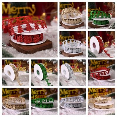 3cm*5y Ultrasone kerststrook voor cadeauverpakkingen en kleding accessoires