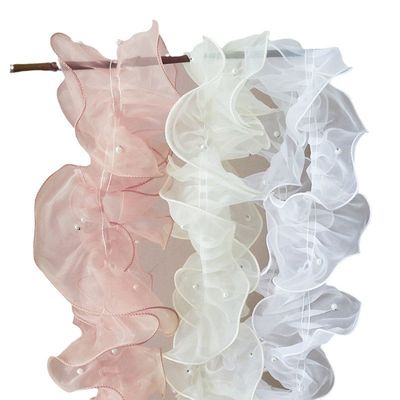 12cm*2m gerimpelde kant kant kant lint voor bloemenpakket en cadeau verpakking
