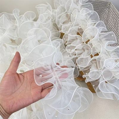 12cm*2m gerimpelde kant kant kant lint voor bloemenpakket en cadeau verpakking