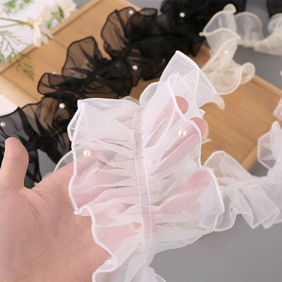 12cm*2m gerimpelde kant kant kant lint voor bloemenpakket en cadeau verpakking
