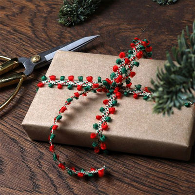 10mm*10m Gelukkige Kerst Velvet Oorbord voor cadeau verpakking en festival decoratie