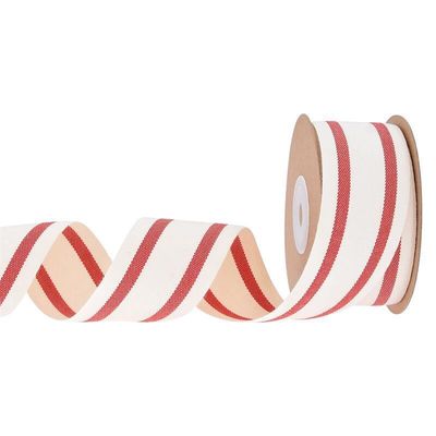 10mm-38mm*10y Zwart en Rood gestreept katoen lint voor cadeauverpakkingen en kleding accessoires