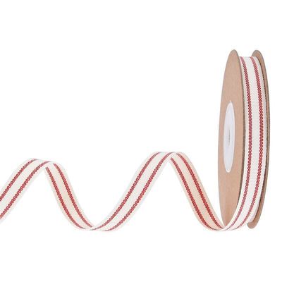 10mm-38mm*10y Zwart en Rood gestreept katoen lint voor cadeauverpakkingen en kleding accessoires