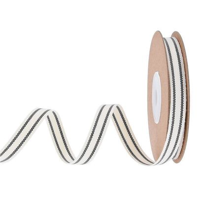 10mm-38mm*10y Zwart en Rood gestreept katoen lint voor cadeauverpakkingen en kleding accessoires