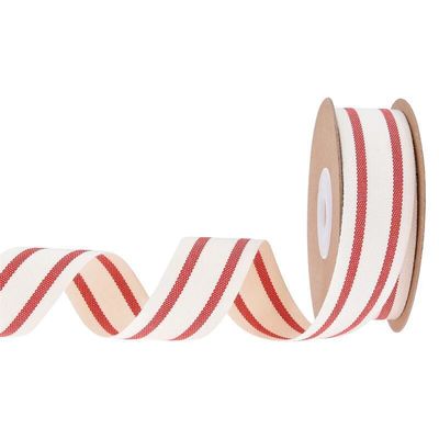 10mm-38mm*10y Zwart en Rood gestreept katoen lint voor cadeauverpakkingen en kleding accessoires