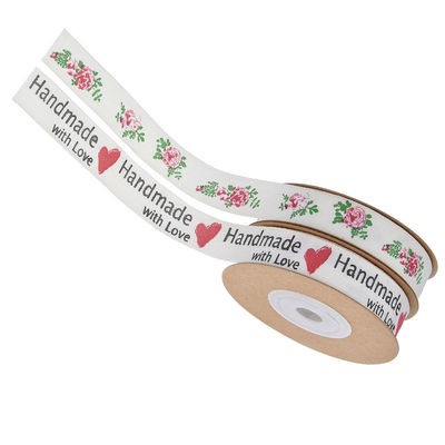 15 mm*10 m gedrukt katoen lint voor cadeauverpakkingen en kleding accessoires