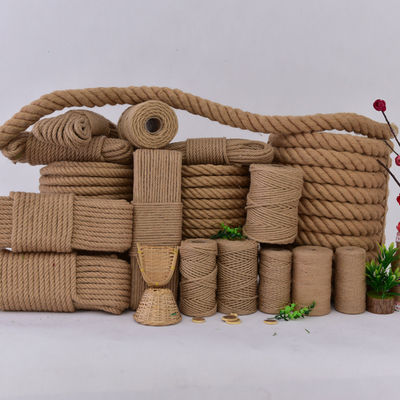 6 mm-60 mm gele jute 3 strengen gedraaid touw toegepast in decoratie of zee visserij touw